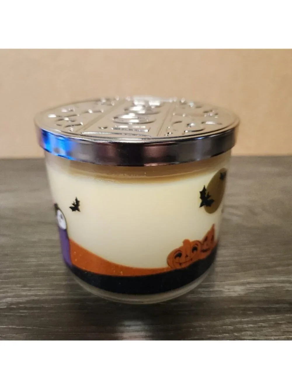 Bath & Body Works 2016 Happy Halloween Sweet Cinnamon Pumpkin 3 Wick Candle RARE - Picture 4 of 10
